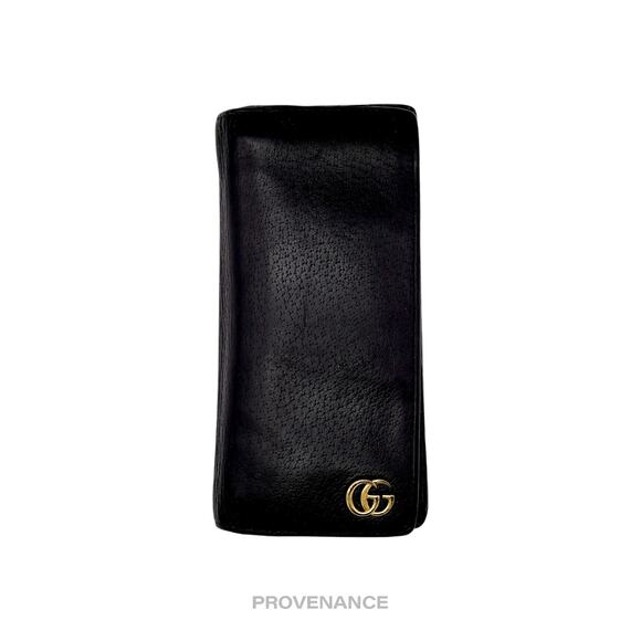 🔴 Gucci GG Marmont Long Wallet - Black Leather